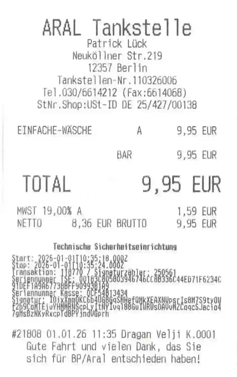 Scanned receipt input